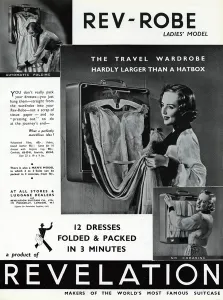 Packing Prints: Advert for Revelation travel wardrobe 1938