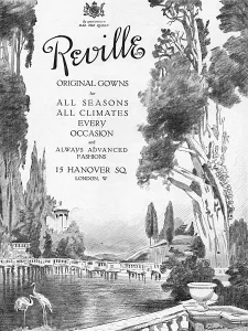 Dressmaker Prints: Advertisement for Reville, 1920s fashion
