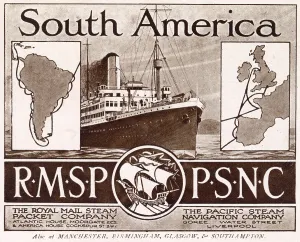 Communications Prints: Advertisement for R.M.S.P - Royal Mail Steam Packet Company, British shipping company