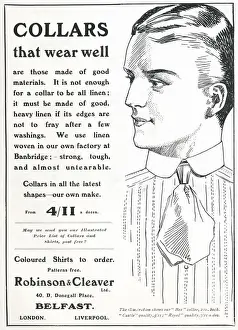 Shirt Prints: Advert for Robinson & Cleaver Ltd mens collars 1910 Advert for Robinson & Cleaver