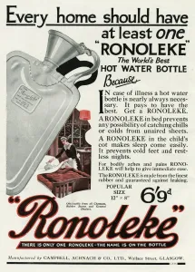 Rubber Prints: Advert for Ronoleke hot water bottle
