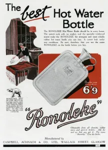 Rubber Prints: Advert for Ronoleke hot water bottle