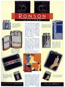 Deco Prints: Advertisement for Ronson lighters, 1931