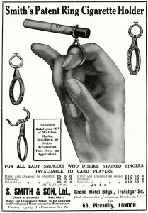 Holder Prints: Advert for S. Smith & Son ring cigarette holder 1914