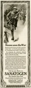 Medicine Prints: Advert for Sanatogen tonic 1919