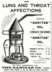 Kettle Prints: Advert for Sanitas flu fumigator 1897