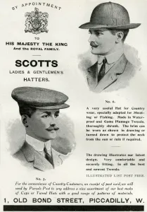 Majesty Prints: Advert for Scotts gentlemens hats 1912