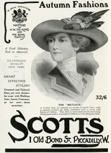 Majesty Prints: Advert for Scotts womens hats 1912