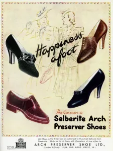 Heel Prints: Advert for Selberite Arch Preserver shoes 1941