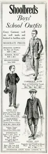 Eton Prints: Advert for Shoolbreds boys school uniforms 1915