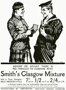 Kilt Prints: Advert for Smiths Glasgow Mixture Tobacco 1915