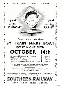 Paris Prints: Advertisement for Southern Railway - Travel while you sleep