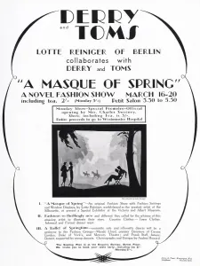 Store Prints: Advertisement for a spring fashion event at the London department store, Derry and Toms