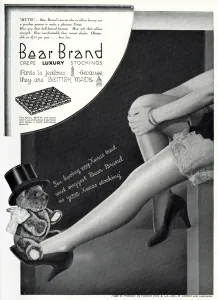 Legs Prints: Advert for Stockings by Bear Brand 1933