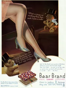 Legs Prints: Advert for Stockings by Bear Brand 1933