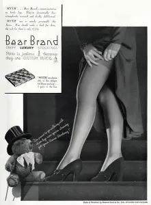 Legs Prints: Advert for Stockings by Bear Brand 1933