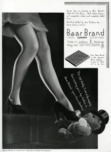 Legs Prints: Advert for Stockings by Bear Brand 1933