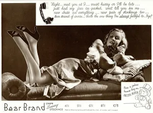 Communications Prints: Advert for Stockings by Bear Brand 1934