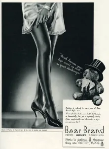 Legs Prints: Advert for Stockings by Bear Brand 1934