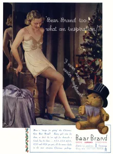 Negligee Prints: Advert for Stockings by Bear Brand 1934
