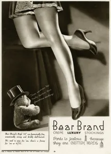 Legs Prints: Advert for Stockings by Bear Brand 1934