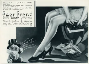 Legs Prints: Advert for Stockings by Bear Brand 1934