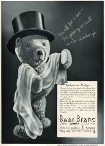 Crepe Prints: Advert for Stockings by Bear Brand 1934