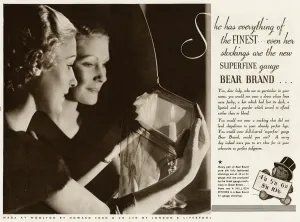 Fine Prints: Advert for Stockings by Bear Brand 1935