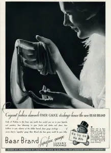 Crepe Prints: Advert for Stockings by Bear Brand 1935