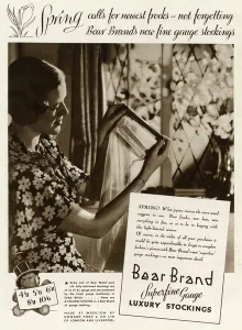 Stockings Prints: Advert for Stockings by Bear Brand 1935
