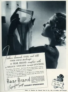 Crepe Prints: Advert for Stockings by Bear Brand 1935