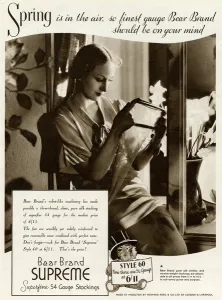 Stockings Prints: Advert for Stockings by Bear Brand 1935