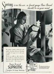 Silk Prints: Advert for Stockings by Bear Brand 1935