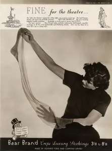 Fine Prints: Advert for Stockings by Bear Brand 1937