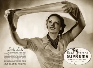 July Prints: Advert for Stockings by Bear Brand 1937