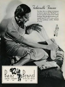 July Prints: Advert for Stockings by Bear Brand 1937