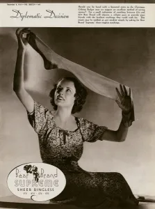 July Prints: Advert for Stockings by Bear Brand 1937