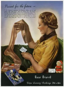 Gift Prints: Advert for Stockings by Bear Brand 1937