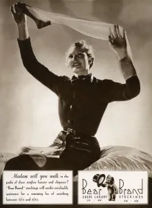 Crepe Prints: Advert for Stockings by Bear Brand 1937