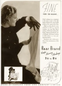 Crepe Prints: Advert for Stockings by Bear Brand 1937