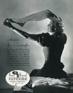 Crepe Prints: Advert for Stockings by Bear Brand 1938