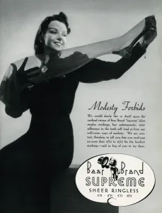 Crepe Prints: Advert for Stockings by Bear Brand 1938