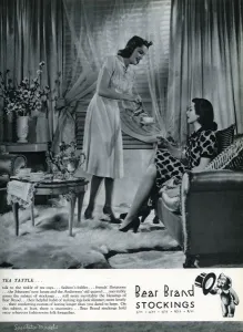 Crepe Prints: Advert for Stockings by Bear Brand 1939