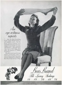 Luxury Prints: Advert for stockings by Bear Brand 1940