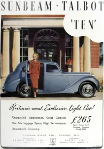 Talbot Prints: Advertisement for Sunbeam Talbot car