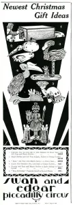 Cigarette Prints: Advert for Swan and Edgar - Christmas present ideas 1928