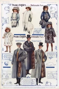 Modelling Prints: Advert for Swan & Edgar coats 1909
