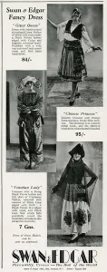 Venetian Prints: Advert for Swan & Edgar fancy dress 1928
