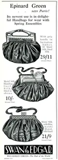 Clutch Prints: Advert for Swan & Edgar handbags 1929 Advert for Swan & Edgar handbags 1929