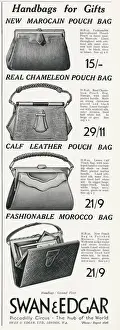Handbags Prints: Advert for Swan & Edgar womens handbags 1932 Advert for Swan & Edgar womens